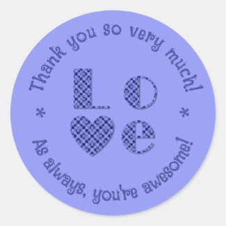 Personalized LOVE Heart Checkered Blue Lavender