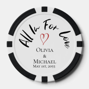Personalized Love Heart Photo Wedding Anniversary Poker Chips