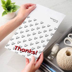 Personalized Love Heart Thanks QR code Business Envelope Mailers