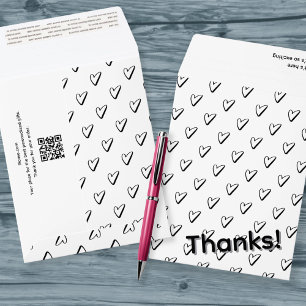 Personalized Love Heart Thanks QR code Business Envelope Mailers