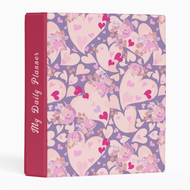 Personalized Love Hearts & Roses Binder (Front/Spine)