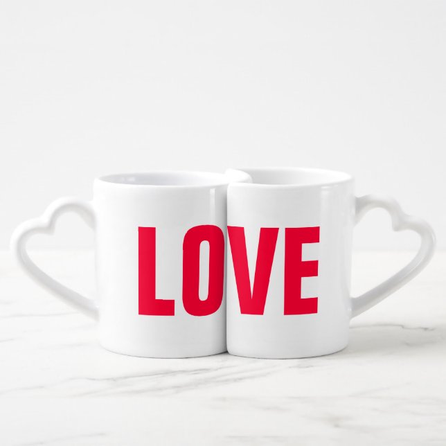Personalized Love His Hers Coffee Mug Set (Front Nesting)