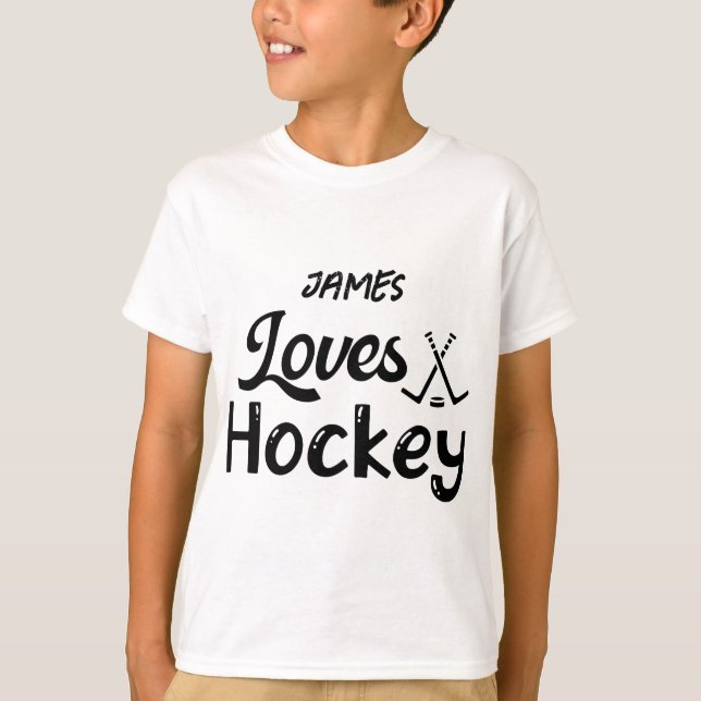 Personalized Love Hockey T-Shirt (Front)