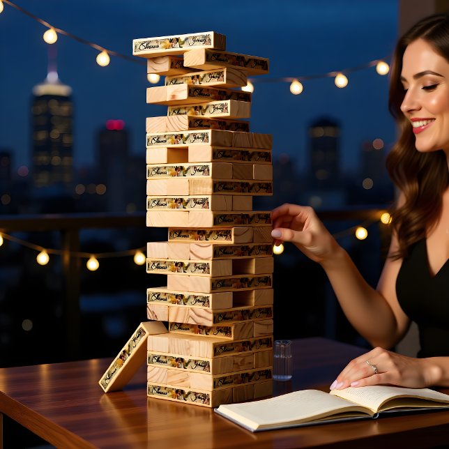 Personalized Love in Bloom Topple Tower (Love in Bloom Giant Topple Tower Game)