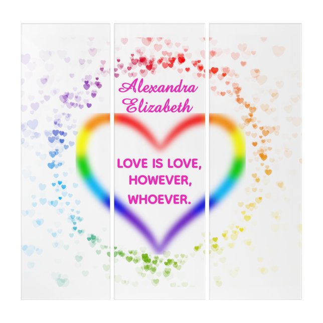 Personalized "Love is Love" Custom Name Wall Art (Front)
