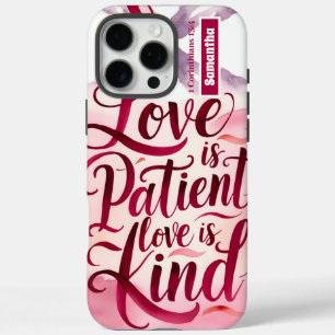 Personalized Love is Patient Christian iPhone 16 Pro Max Case