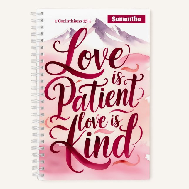 Personalized Love is Patient Christian Journal (Front)