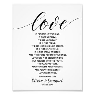 Personalized Love is patient Printable Photo Print