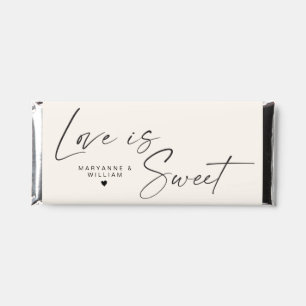 Personalized Love Is Sweet Dusty Beige Wedding Hershey Bar Favors