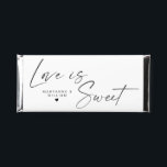 Personalized Love Is Sweet Modern Wedding  Hershey Bar Favors<br><div class="desc">Personalized Love is Sweet Hershey chocolate bar favors for your Wedding Event.  Easily customize your message along with names,  date,  and monogram of choice.</div>