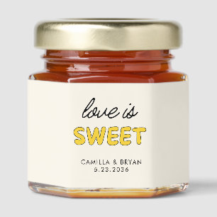 Personalized Love is Sweet Rustic Wedding Favor Honey Jar Favors