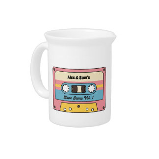 Personalized Love Jams Cassette Tape – Custom Name Beverage Pitcher