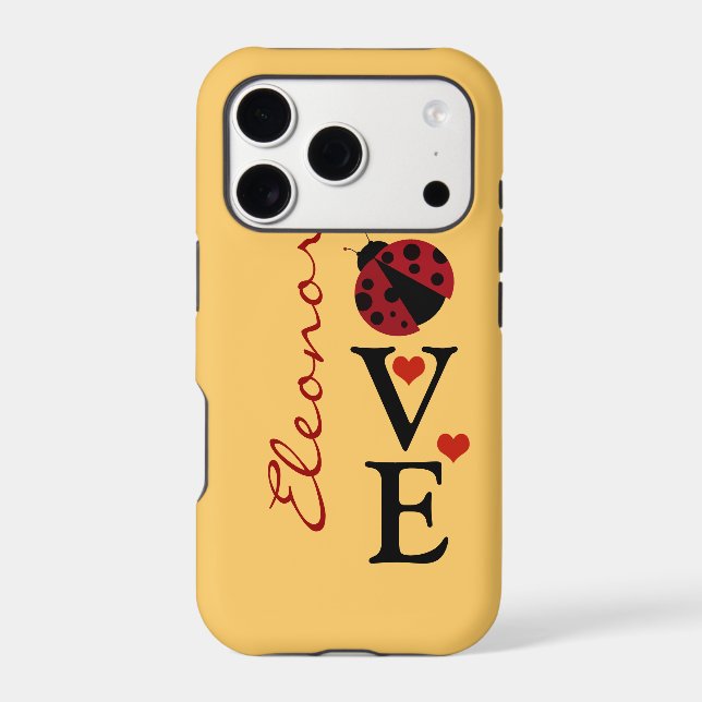 personalized love ladybug iphone case (Back)