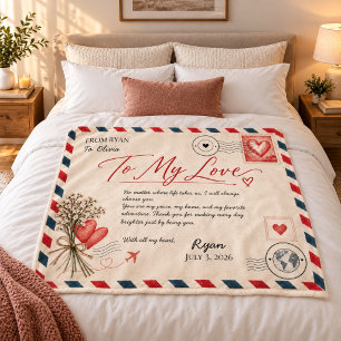 Personalized Love Letter Blanket for Couple