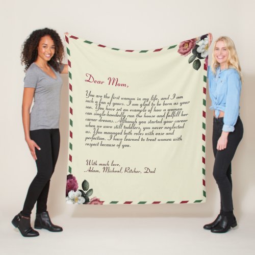 Personalized Love Letter Handwritten couples  Fleece Blanket