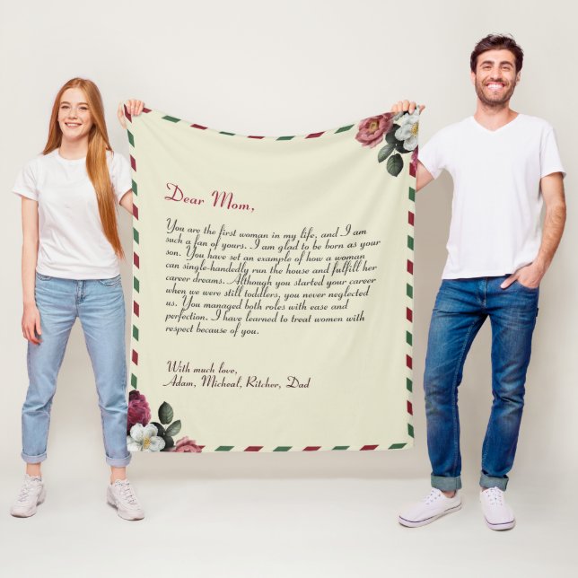 Personalized Love Letter Handwritten couples  Fleece Blanket (In Situ)
