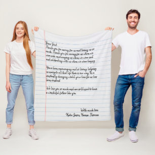 Personalized Love Letter Handwritten Fathers Day Fleece Blanket