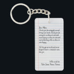 Personalized Love Letter Handwritten One Photo  Keychain<br><div class="desc">Write your own personalized love letter for a loved one, mother, parent, or anyone else that you love. If you're far apart and can't be near, what a great gift idea to say things that are most important to someone you love. You can write it from yourself, from your siblings,...</div>