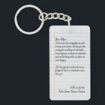 Personalized Love Letter Handwritten One Photo  Keychain<br><div class="desc">Write your own personalized love letter for a loved one, mother, parent, or anyone else that you love. If you're far apart and can't be near, what a great gift idea to say things that are most important to someone you love. You can write it from yourself, from your siblings,...</div>