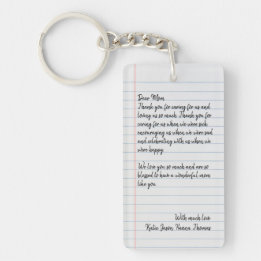 Personalized Love Letter Handwritten One Photo Keychain
