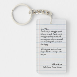 Personalized Love Letter Handwritten One Photo Keychain