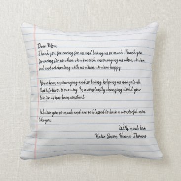 Personalized Love Letter Handwritten Photo Throw Pillow