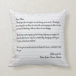 Personalized Love Letter Handwritten Throw Pillow