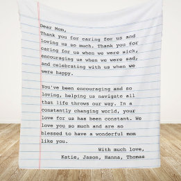 Personalized Love Letter Typewriter Fleece Blanket