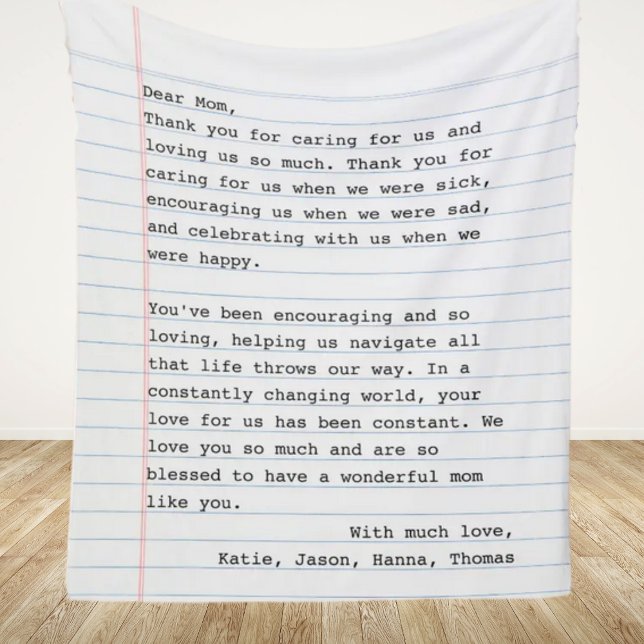 Personalized Love Letter Typewriter Fleece Blanket (Creator Uploaded)