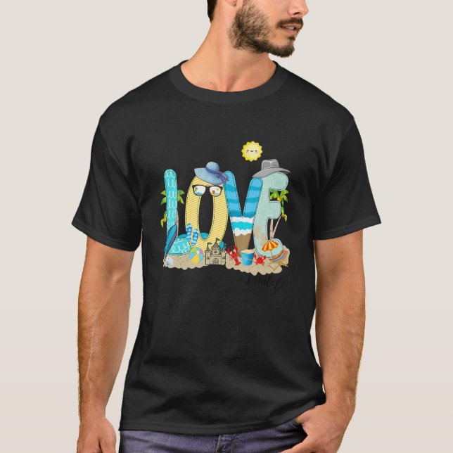 Personalized Love Life Funny Summer Beach Vacatio T-Shirt (Front)
