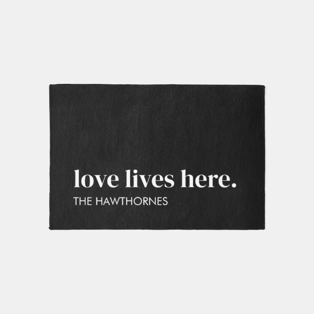 Personalized Love Lives Here Outdoor Rug (Front)