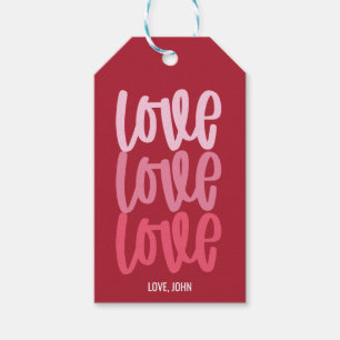 Personalized Love Love Love Valentine's Day Gift Tags