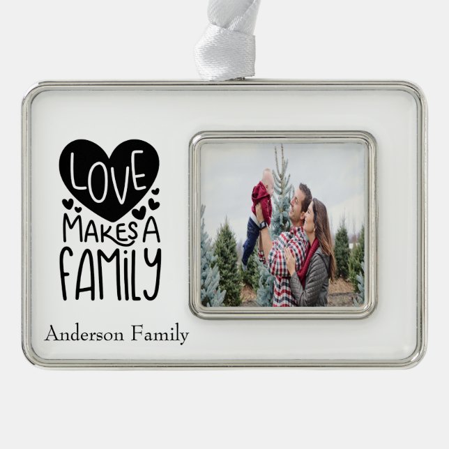 Personalized Love Makes A Family Photo Ornament (Front)