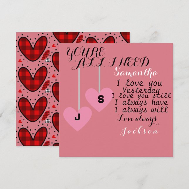Personalized love message for girlfriend  (Front/Back)