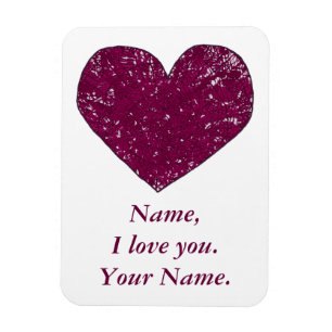 Personalized Love Message Lace Heart Magnets
