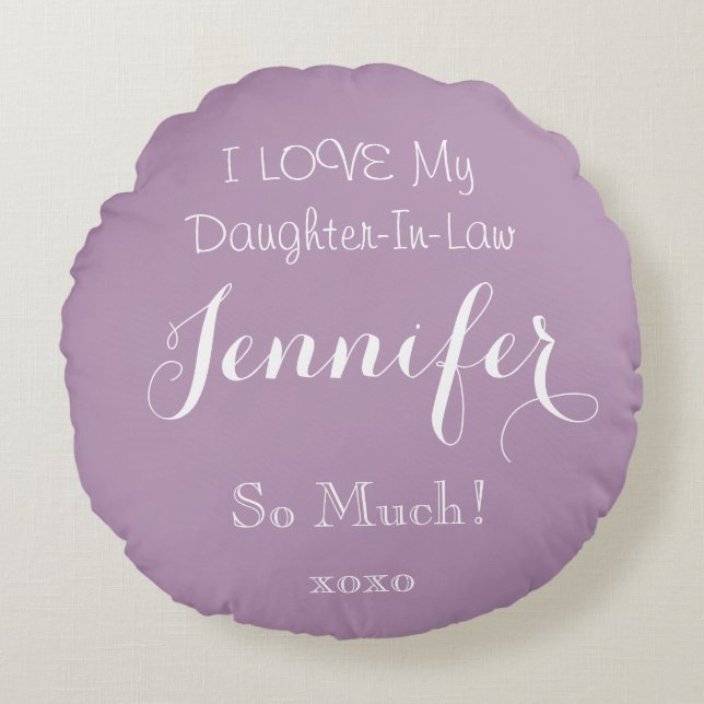 Personalized LOVE MY DAUGHTER-IN-LAW Throw Pillow (Front)