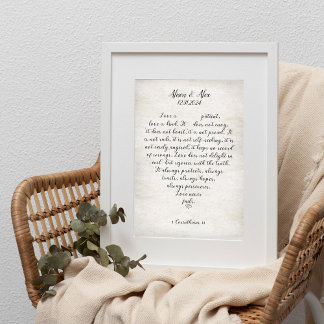 Personalized Love Never Fails 1 Corinthians Poster