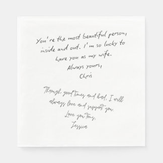 Personalized Love Note Upload Your Own Handwriting Napkins
