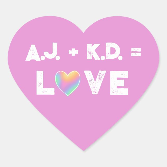 Personalized Love Pastel Rainbow Heart Labels (Front)