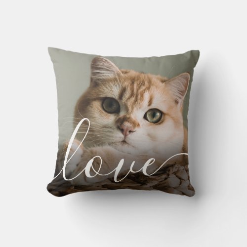 Personalized Love Pet Photo Throw Pillow