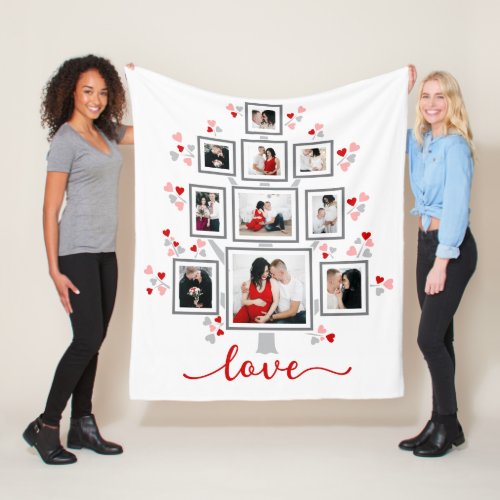 Personalized love photo tree fleece blanket