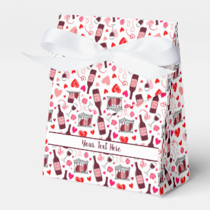 Personalized Love Potion Wine Seamless Pattern Favor Boxes