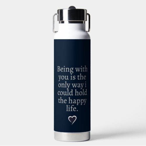 Personalized Love Quote With Heart Shape Water Bottle