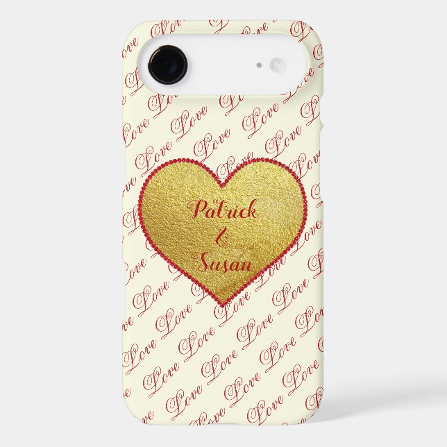 Personalized Love Romance Red Heart Valentines Day Case-Mate iPhone Case (Back)