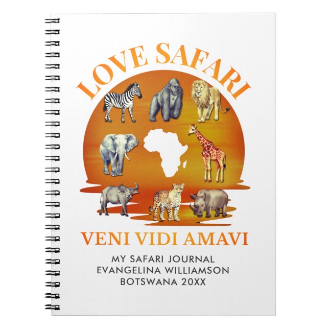 Personalized LOVE SAFARI Souvenir Journal (Front)