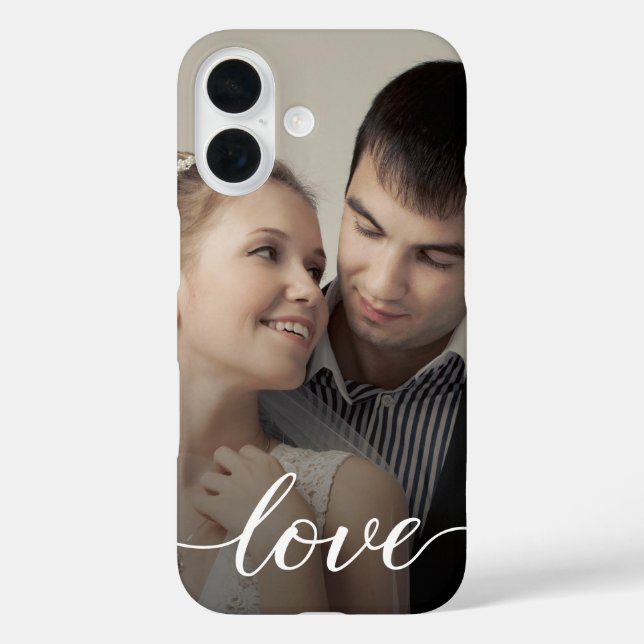 Personalized Love Script Wedding Photo Case-Mate iPhone Case (Back)