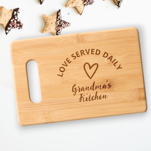 Personalized Love Served Daily Cutting Board