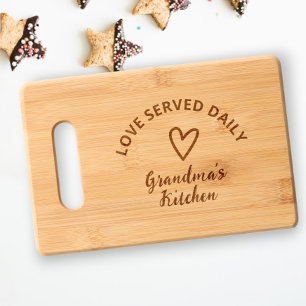 Personalized Love Served Daily Engraved Cutting Board