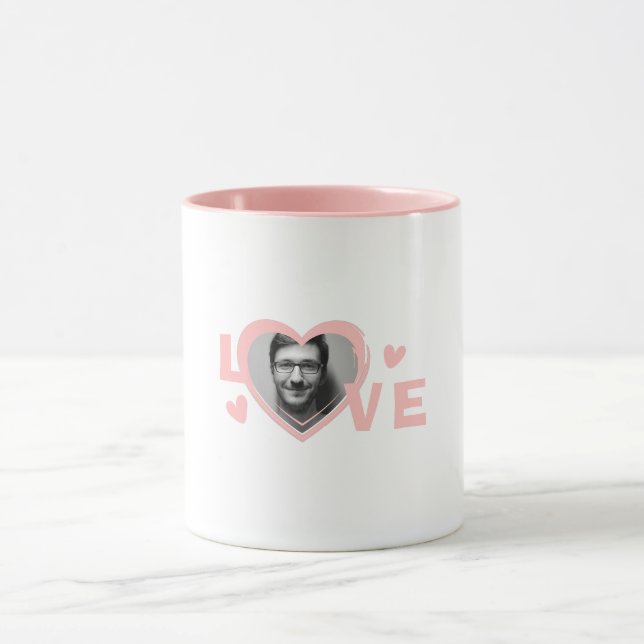 Personalized Love Shape Photo Mug (Center)