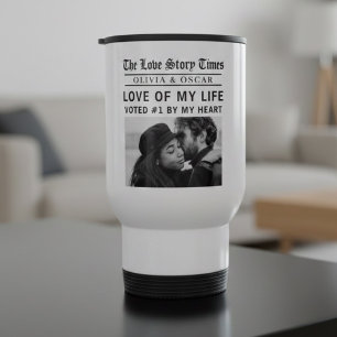 Personalized Love Story Photo  Travel Mug